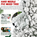 Makeatree Snow Flocked Christmas Tree 4-9ft Unlit Artificial Xmas Tree (JPN-TF)