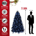 Makeatree Pre-Lit Black Christmas Tree 4-8ft - Artificial Halloween Xmas Tree with Lights (VCR-L)