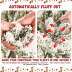 Makeatree Snow Flocked Christmas Tree 4-9ft Unlit Artificial Xmas Tree (JPN-TF)