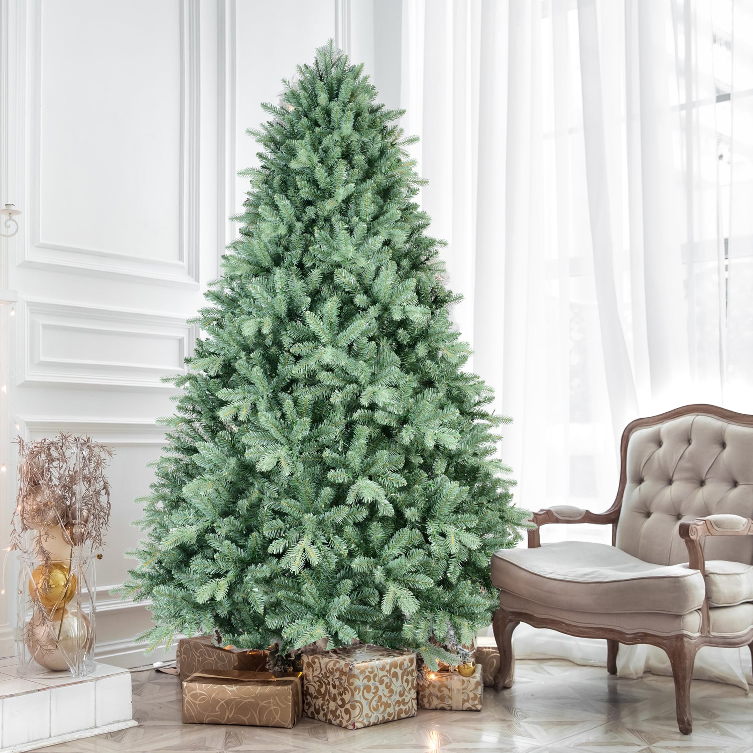Makeatree Unlit Spruce Artificial Christmas Tree 4-8ft Customize Your Own Lights & Decorations (NEW)