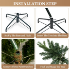 Makeatree Pre-Lit Slim Artificial Christmas Tree 4-7.5ft Space-Saving Skinny Green Xmas Tree (BFS-L)