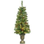 Makeatree 4ft Pre-Lit Potted Christmas Tree - Battery Operated Tabletop Decor (STE-LBO)