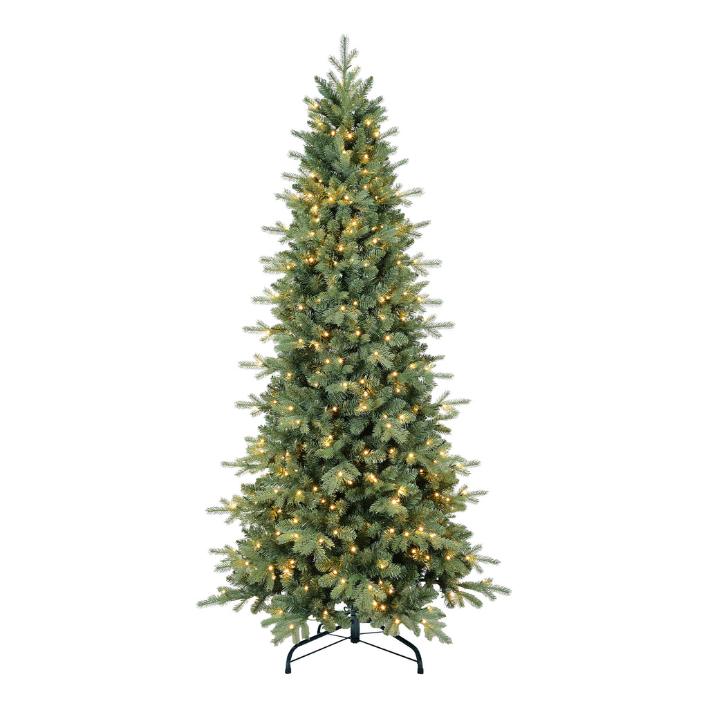 Makeatree Pencil Christmas Tree 4-9ft Pre-Lit Blue Spruce Slim Artificial Xmas Tree (HTC-L)