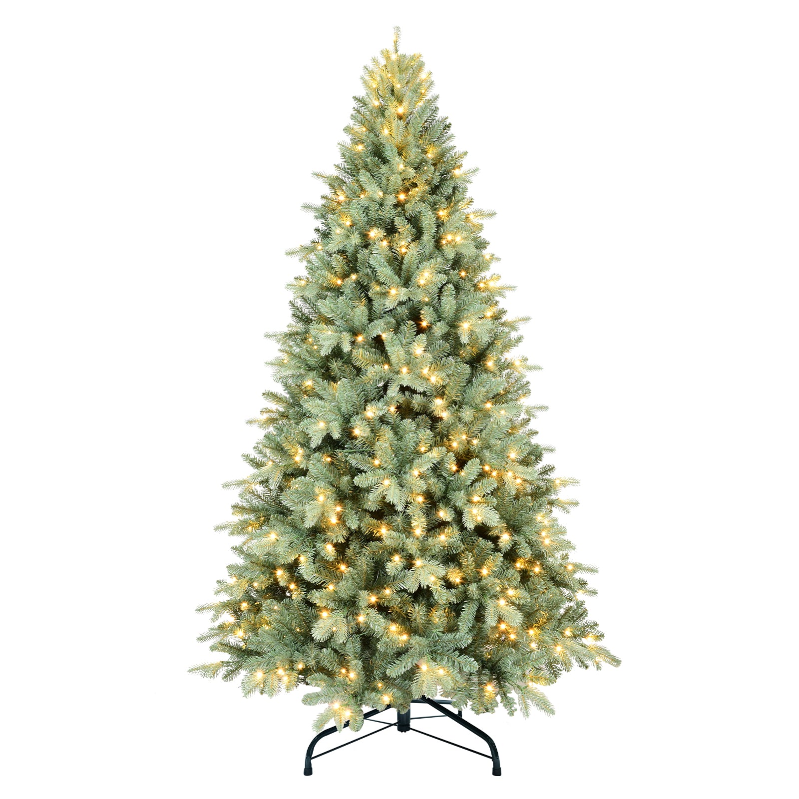 Makeatree Pre-Lit Spruce Artificial Christmas Tree 4-9ft - PE/PVC Branches (DEL-L)
