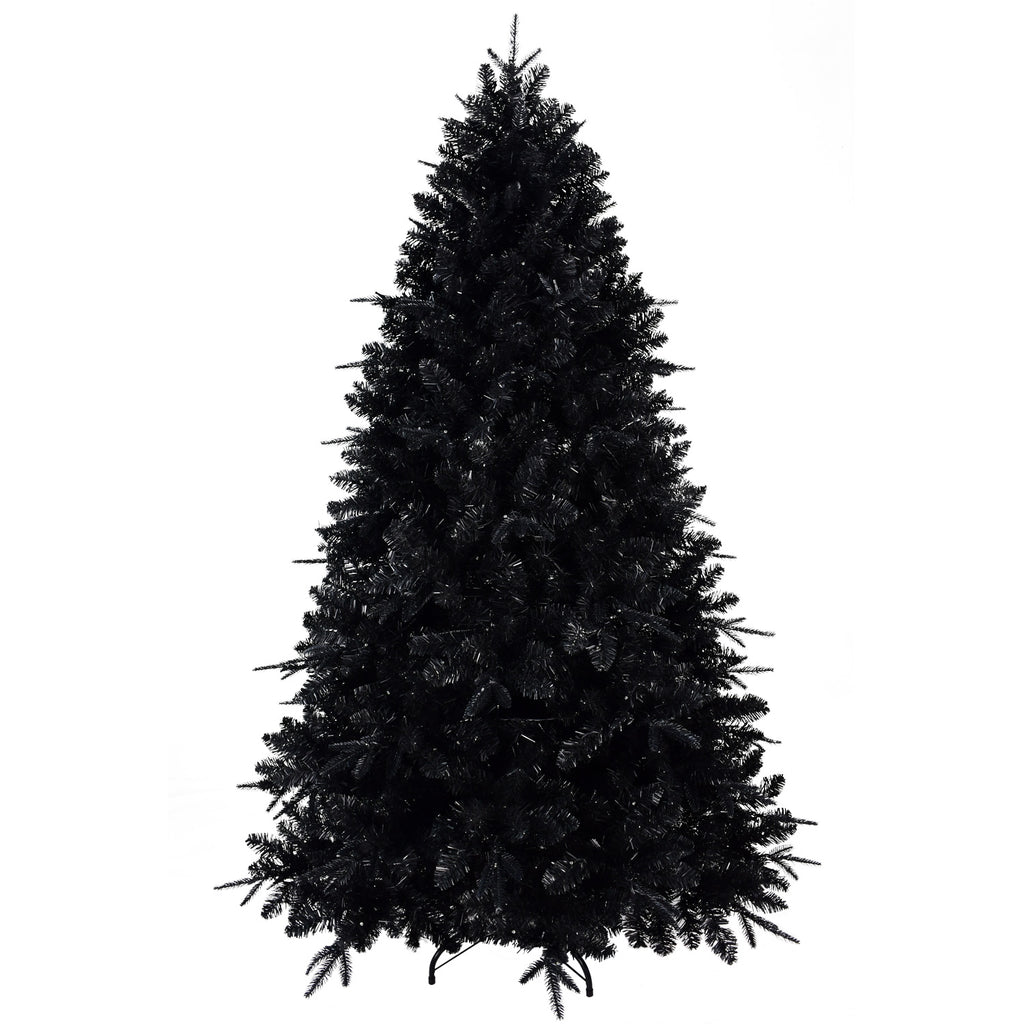Makeatree Pre-Lit Black Christmas Tree 4-8ft - Artificial Halloween Xmas Tree with Lights (VCR-L)