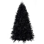 Makeatree Pre-Lit Black Christmas Tree 4-8ft - Artificial Halloween Xmas Tree with Lights (VCR-L)