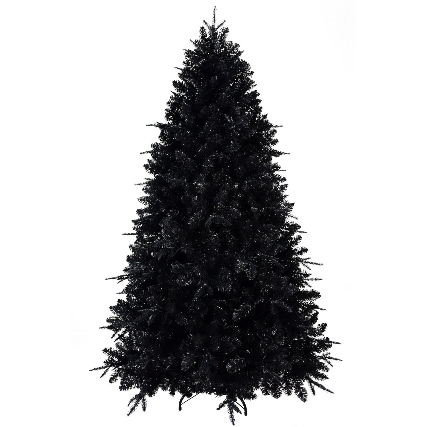 Makeatree Pre-Lit Black Christmas Tree 4-8ft - Artificial Halloween Xmas Tree with Lights (VCR-L)
