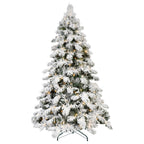 Makeatree Flocked White Christmas Tree with Warm Lights Pre-Lit PE/PVC (ZSW-TS-L)