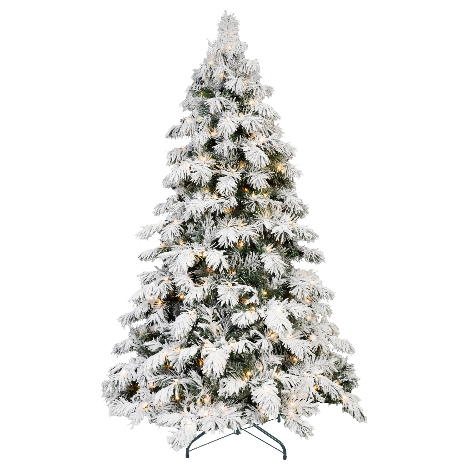 Makeatree Flocked White Christmas Tree with Warm Lights Pre-Lit PE/PVC (ZSW-TS-L)