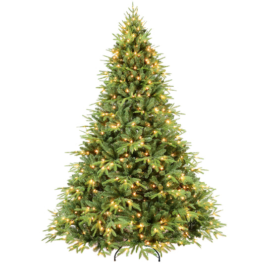 Makeatree 4ft/5ft/6ft/6.5ft/7.5ft/9ft Pre-Lit Artificial Christmas Tree, Realistic Green Fir Xmas Tree with Lights, Holiday Decoration.