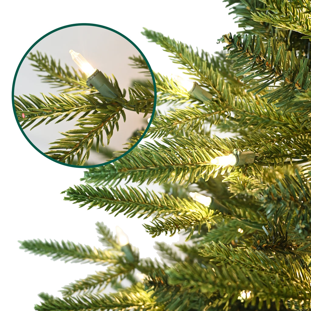 Makeatree Christmas Tree 4-9ft Pre-Lit Realistic Green Fir Artificial Xmas Tree (CKT-L)