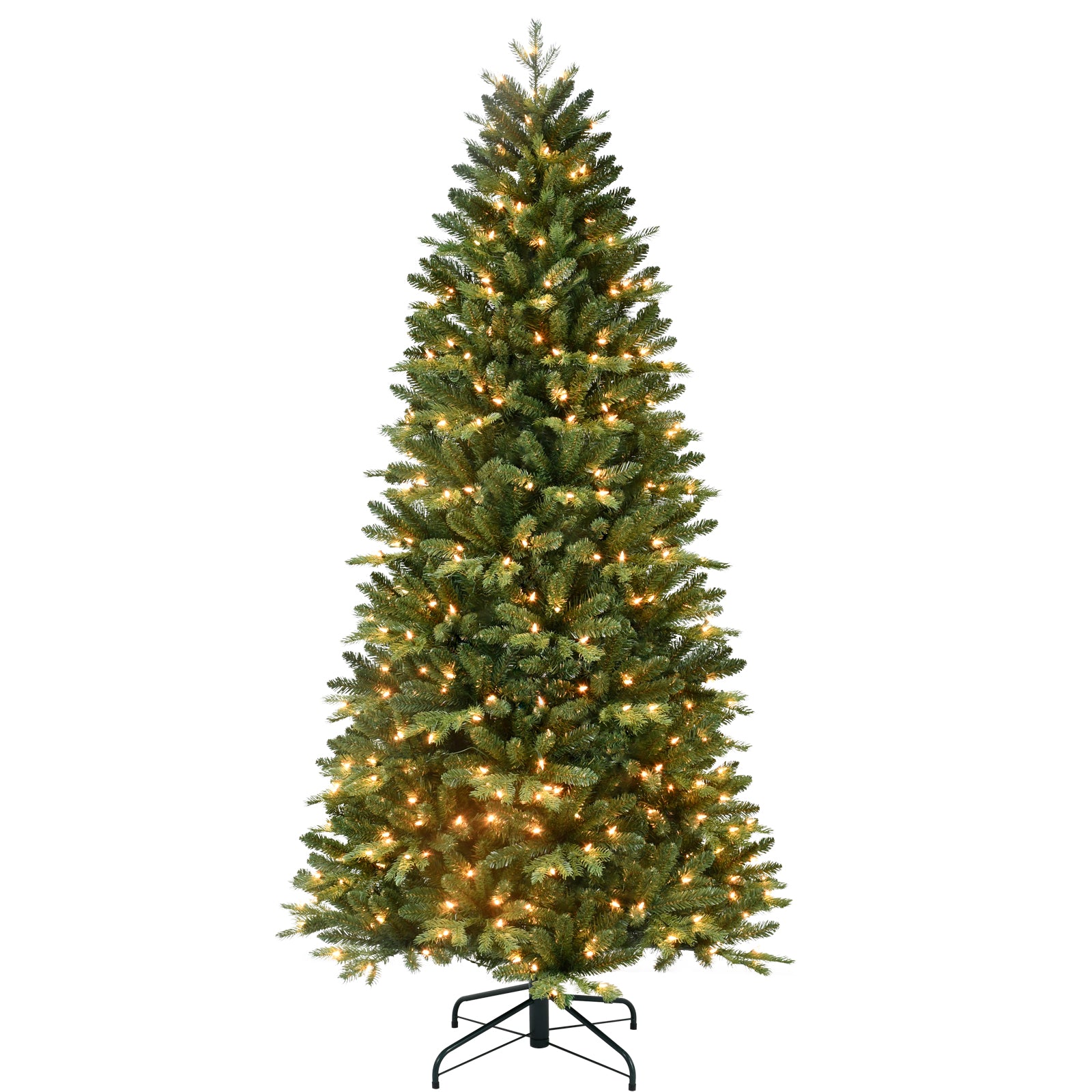 Makeatree Pre-Lit Slim Artificial Christmas Tree 4-7.5ft Space-Saving Skinny Green Xmas Tree (BFS-L)