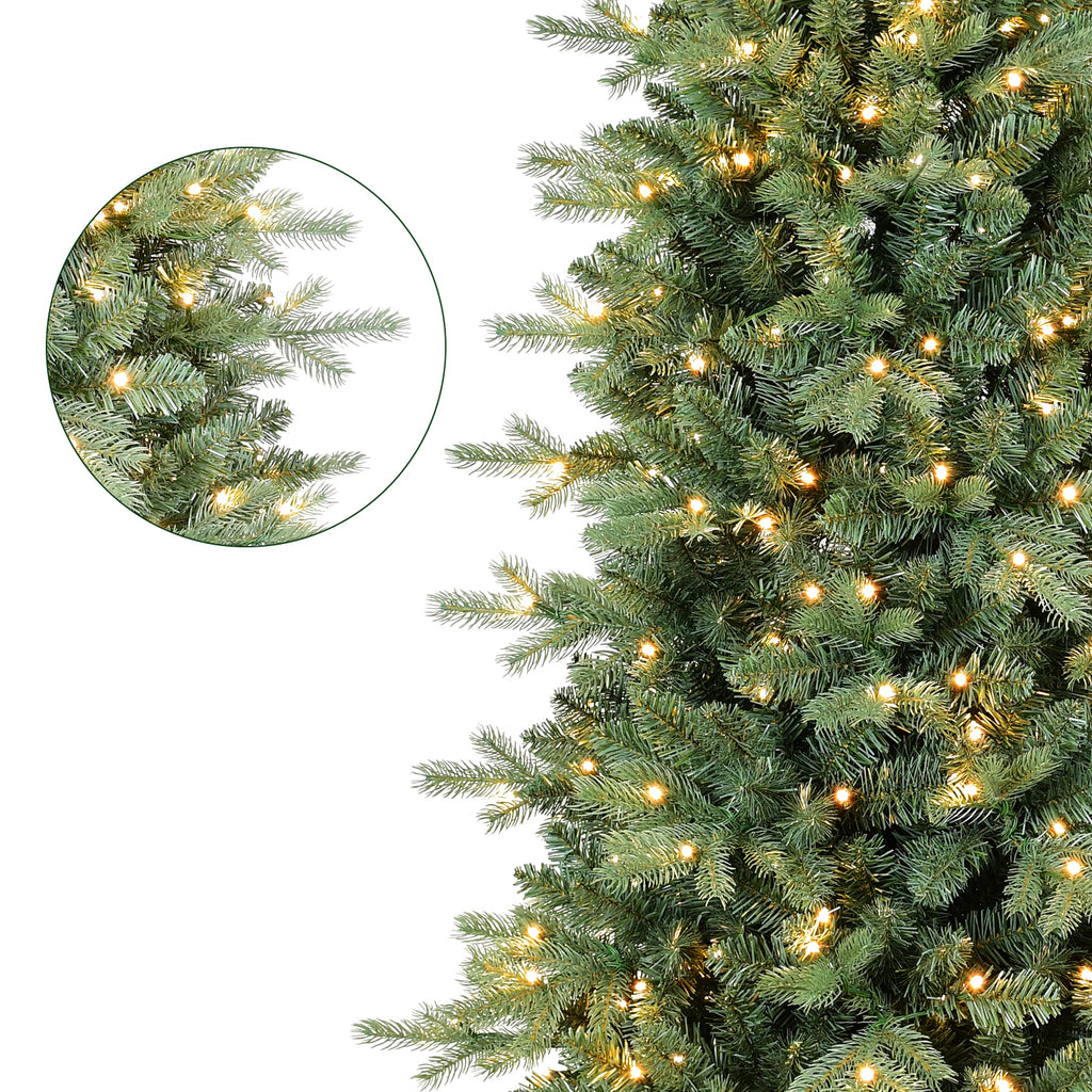Makeatree Pencil Christmas Tree 4-9ft Pre-Lit Blue Spruce Slim Artificial Xmas Tree (HTC-L)