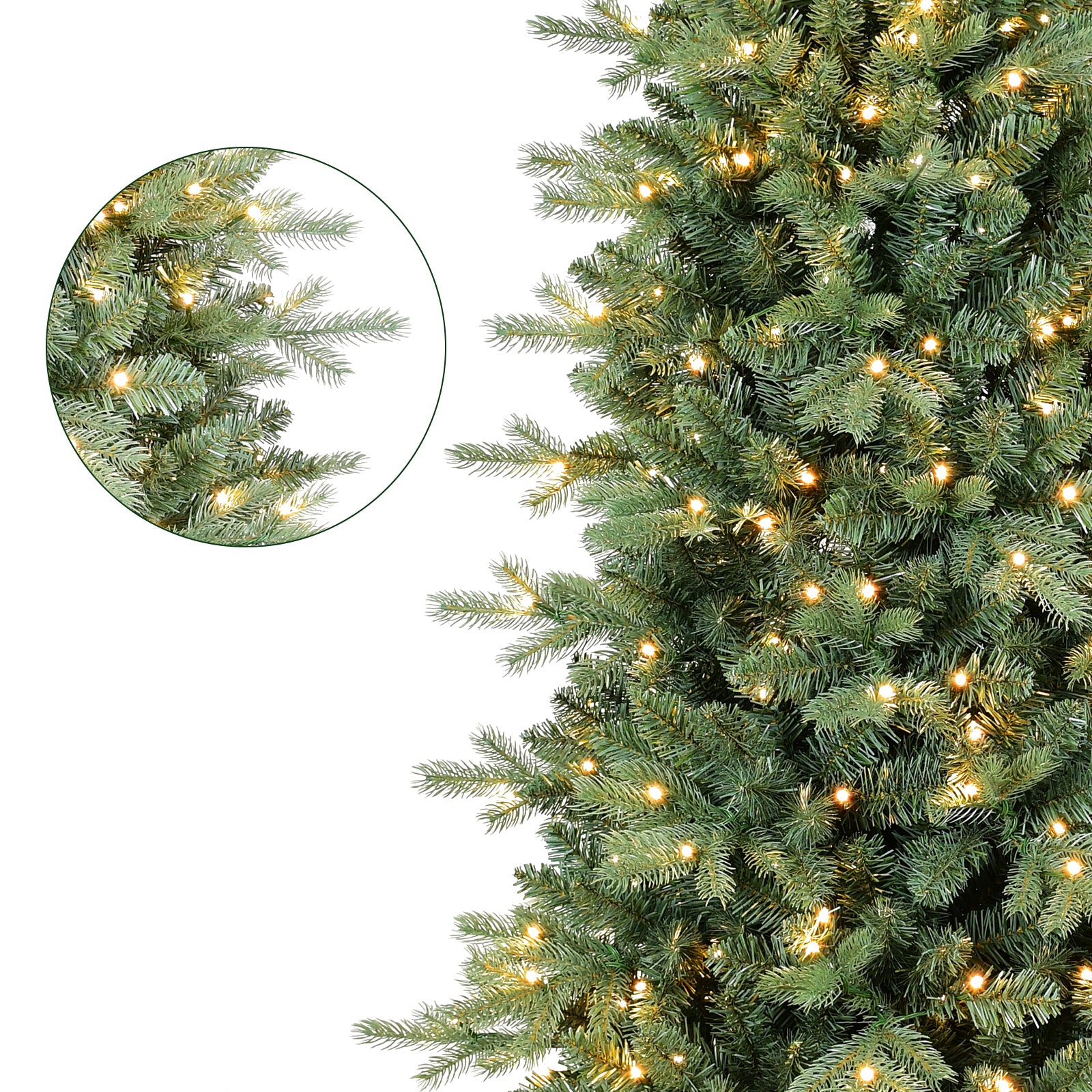 Makeatree Pencil Christmas Tree 4-9ft Pre-Lit Blue Spruce Slim Artificial Xmas Tree (HTC-L)