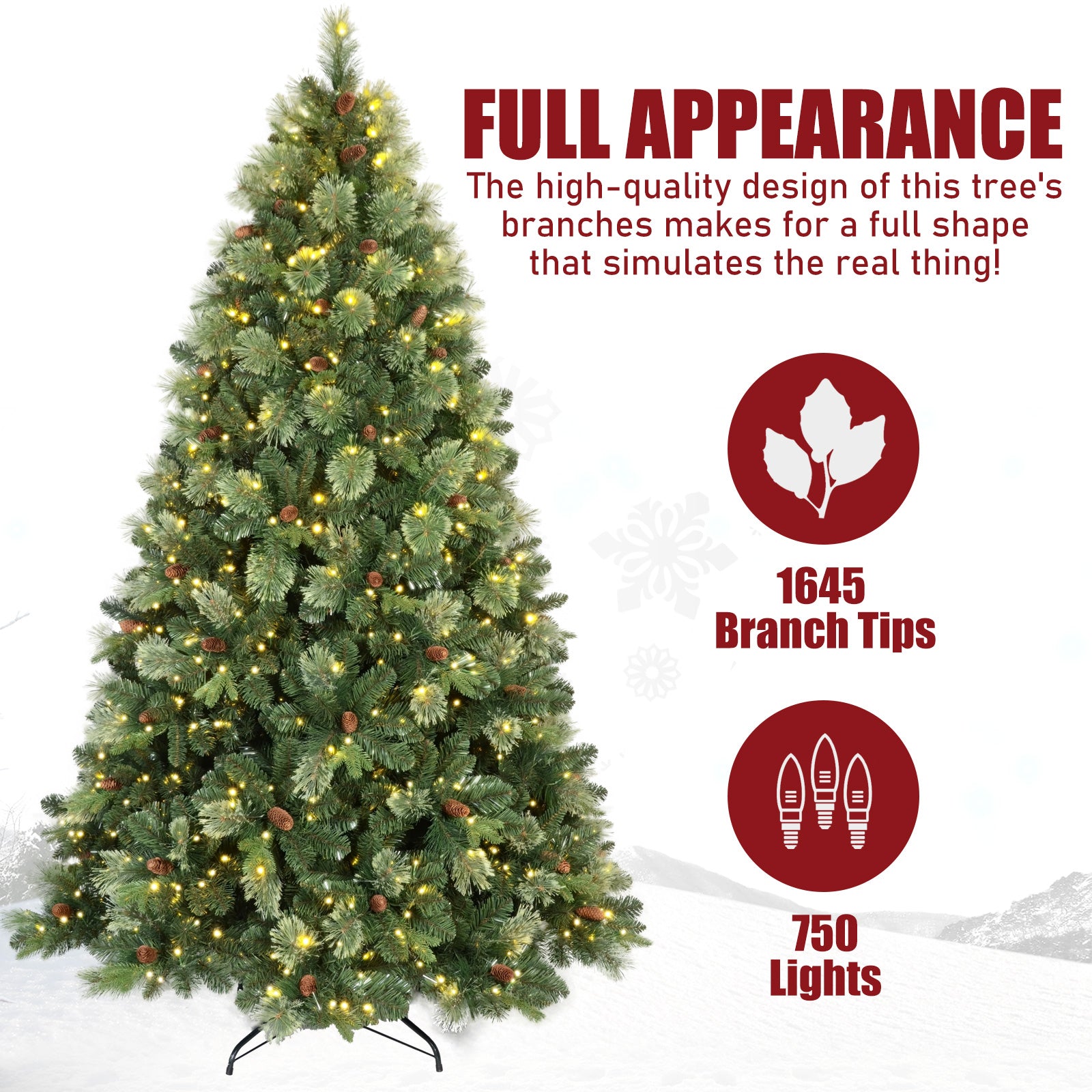 Makeatree Prelit Artificial Christmas Tree Carolina Pine (TUL-L)