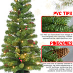 Makeatree 4ft Pre-Lit Potted Christmas Tree - Battery Operated Tabletop Decor (STE-LBO)