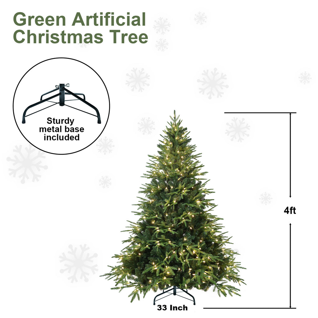 Makeatree Christmas Tree 4-9ft Pre-Lit Realistic Green Fir Artificial Xmas Tree (CKT-L)