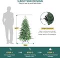 Makeatree Pencil Christmas Tree 4-9ft Unlit Slim Skinny Spruce Artificial Xmas Tree (HTC)