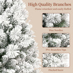 Makeatree Snow Flocked Christmas Tree 4-9ft Unlit Artificial Xmas Tree (JPN-TF)