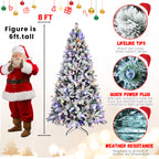 Makeatree 10-Color LED Flocked Tree 7.5/8ft Multi-Color Pre-Lit Christmas Tree (MUQ-TS-L)