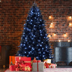 Makeatree Pre-Lit Black Christmas Tree 4-8ft - Artificial Halloween Xmas Tree with Lights (VCR-L)