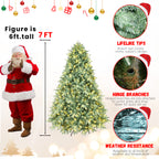 Makeatree Pre-Lit Spruce Artificial Christmas Tree 4ft to 8ft Premium Holiday Decor (NEW-L)