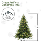 Makeatree Christmas Tree 4-9ft Pre-Lit Realistic Green Fir Artificial Xmas Tree (CKT-L)