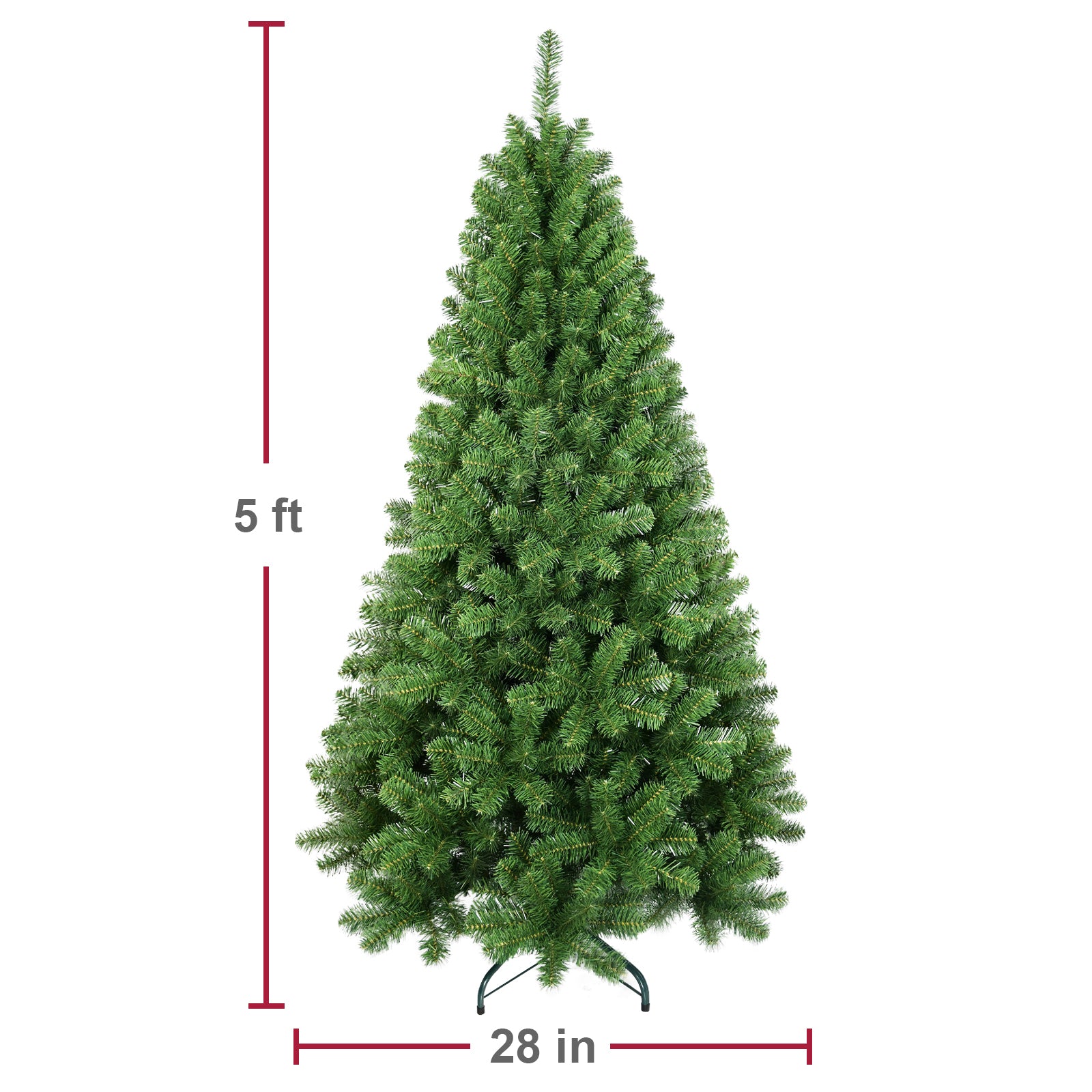 Makeatree Realistic Green Pine Tree - 5/6/8/9ft Unlit Artificial Christmas Tree (BED-T-L)