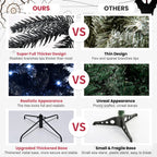 Makeatree Pre-Lit Black Christmas Tree 4-8ft - Artificial Halloween Xmas Tree with Lights (VCR-L)