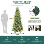 Makeatree Pencil Christmas Tree 4-9ft Pre-Lit Blue Spruce Slim Artificial Xmas Tree (HTC-L)