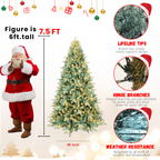 Makeatree Pre-Lit Spruce Artificial Christmas Tree 4-9ft - PE/PVC Branches (DEL-L)