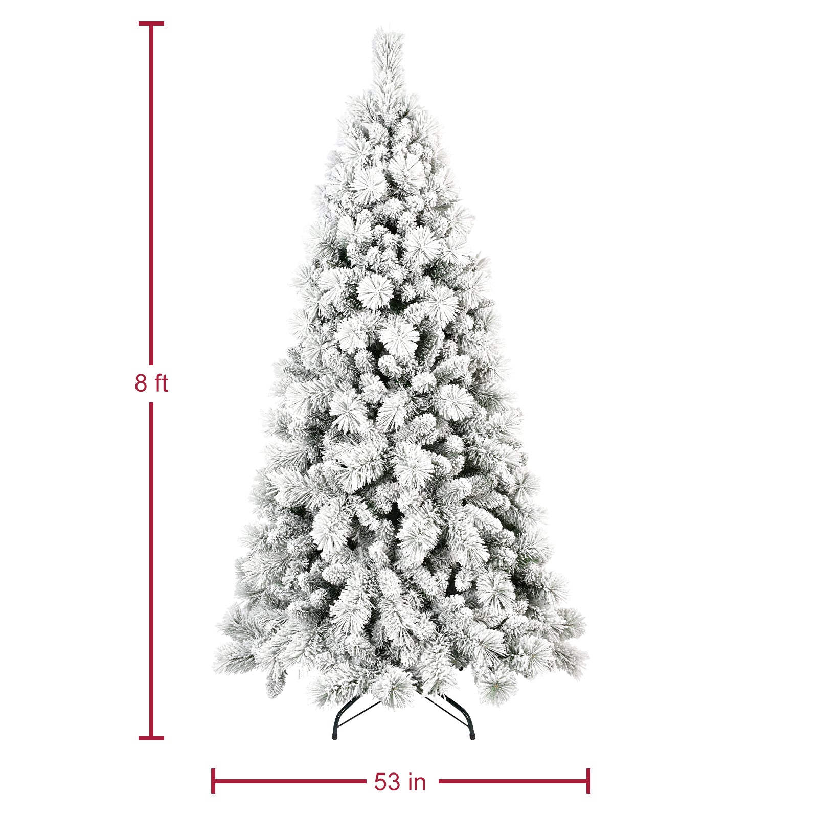 Makeatree Snow Flocked Christmas Tree 4-9ft Unlit Artificial Xmas Tree (JPN-TF)