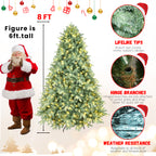 Makeatree Pre-Lit Spruce Artificial Christmas Tree 4ft to 8ft Premium Holiday Decor (NEW-L)