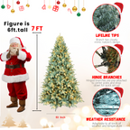 Makeatree Pre-Lit Spruce Artificial Christmas Tree 4-9ft - PE/PVC Branches (DEL-L)