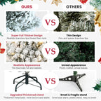 Makeatree Pre-Lit Flocked Artificial Christmas Tree White Xmas Tree for Holiday Decoration (BED-TF-L)