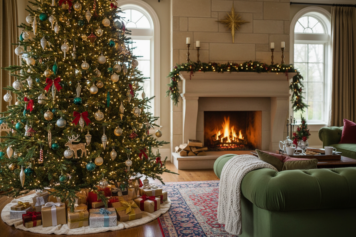圣诞树室内实景海报