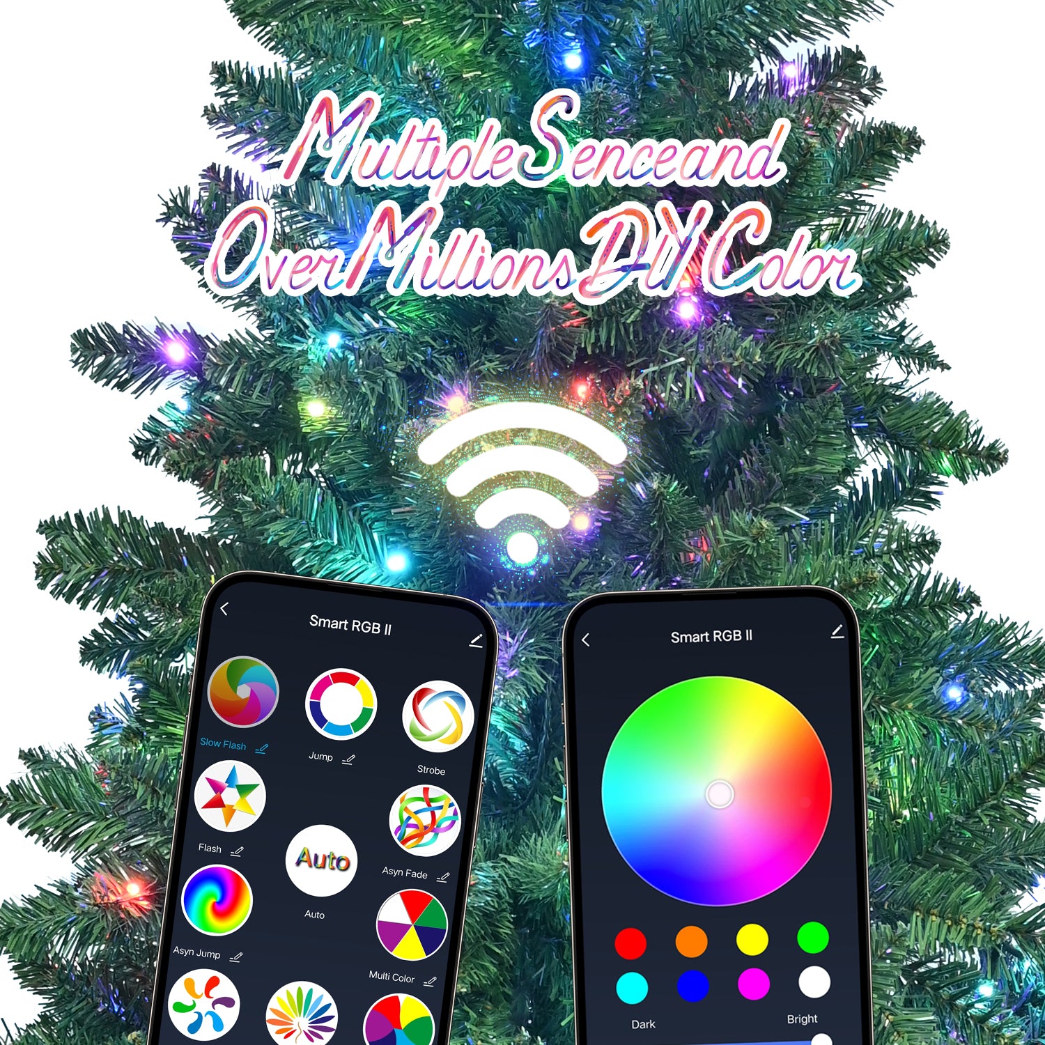 Makeatree App-Controlled RGB Christmas Tree Multi-Color Pre-Lit PE/PVC (PNS-LRGB)
