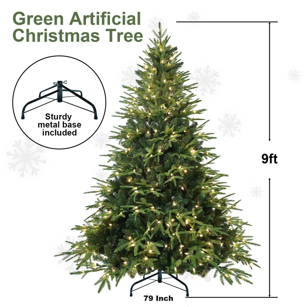 Makeatree Christmas Tree 4-9ft Pre-Lit Realistic Green Fir Artificial Xmas Tree (CKT-L)