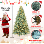 Makeatree Pre-Lit Spruce Artificial Christmas Tree 4-9ft - PE/PVC Branches (DEL-L)