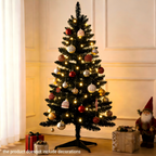 Makeatree 4 ft Black Halloween & Christmas Tree with 50 Lights，112 Branch Tips Mini Holiday Party Xmas Tree