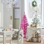 Makeatree Pink Christmas Tree 4ft Artificial Tree with Light String & Stand (BCN-PT-L)