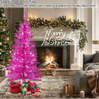 Makeatree Pink Christmas Tree 4ft Artificial Tree with Light String & Stand (BCN-PT-L)