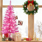 Makeatree Pink Christmas Tree 4ft Artificial Tree with Light String & Stand (BCN-PT-L)