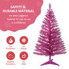 Makeatree Pink Christmas Tree 4ft Artificial Tree with Light String & Stand (BCN-PT-L)