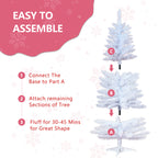 Makeatree White Tinsel Christmas Tree 4ft with Lights Small Artificial Xmas Tree (BCN-WT-L)