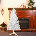 Makeatree White Tinsel Christmas Tree 4ft with Lights Small Artificial Xmas Tree (BCN-WT-L)