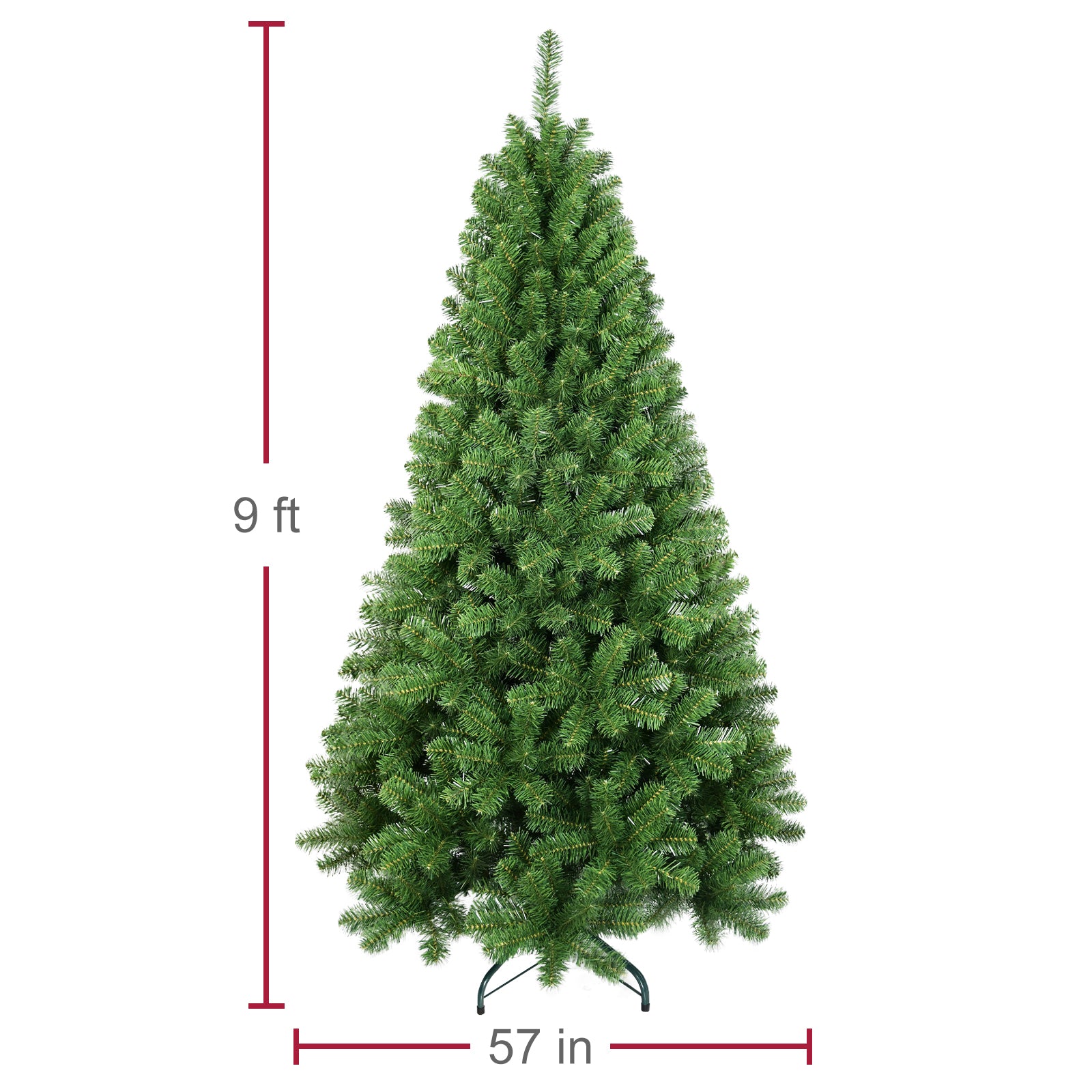 Makeatree Realistic Green Pine Tree - 5/6/8/9ft Unlit Artificial Christmas Tree (BED-T-L)