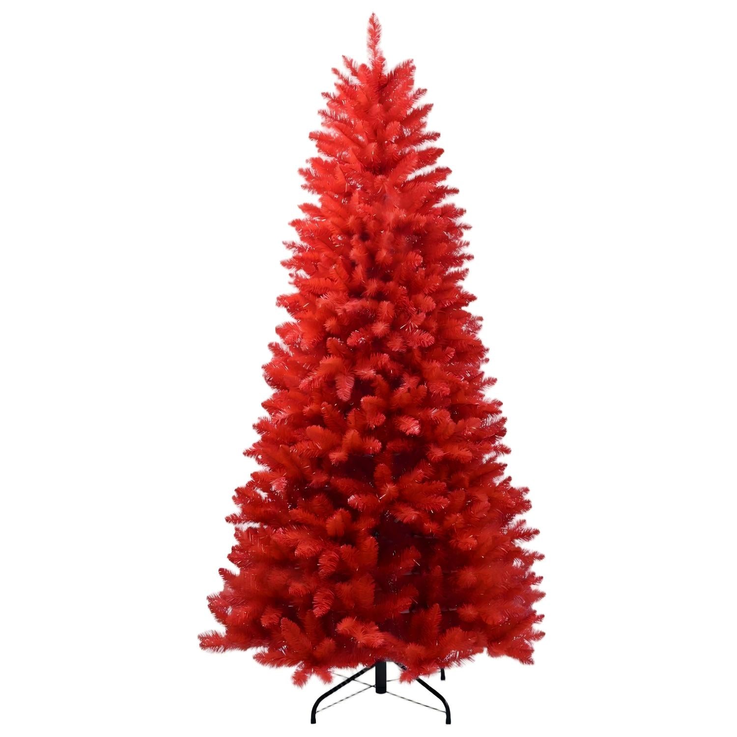 Makeatree Red Artificial Christmas Tree 4-7ft - Indoor Outdoor Holiday Decor (BER)