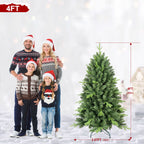 Makeatree Slim Pencil Christmas Tree Pre-Lit Green Artificial Tree with Hinged Branches (BEZ-L)