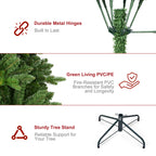 Makeatree Slim Pencil Christmas Tree Pre-Lit Green Artificial Tree with Hinged Branches (BEZ-L)